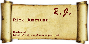 Rick Jusztusz névjegykártya